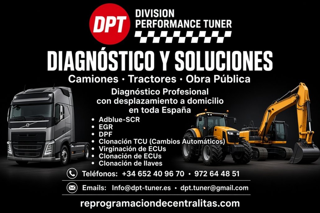 Diagnóstico y soluciones AdBlue-SCR, EGR y DPF para camiones, tractores y obra pública - DPT